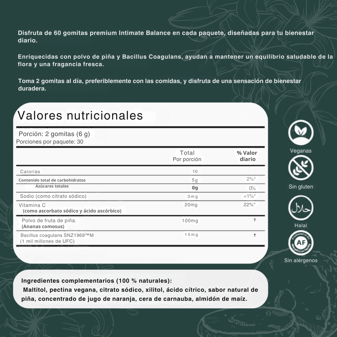 Vitaminas en gomitas para el equilibrio íntimo